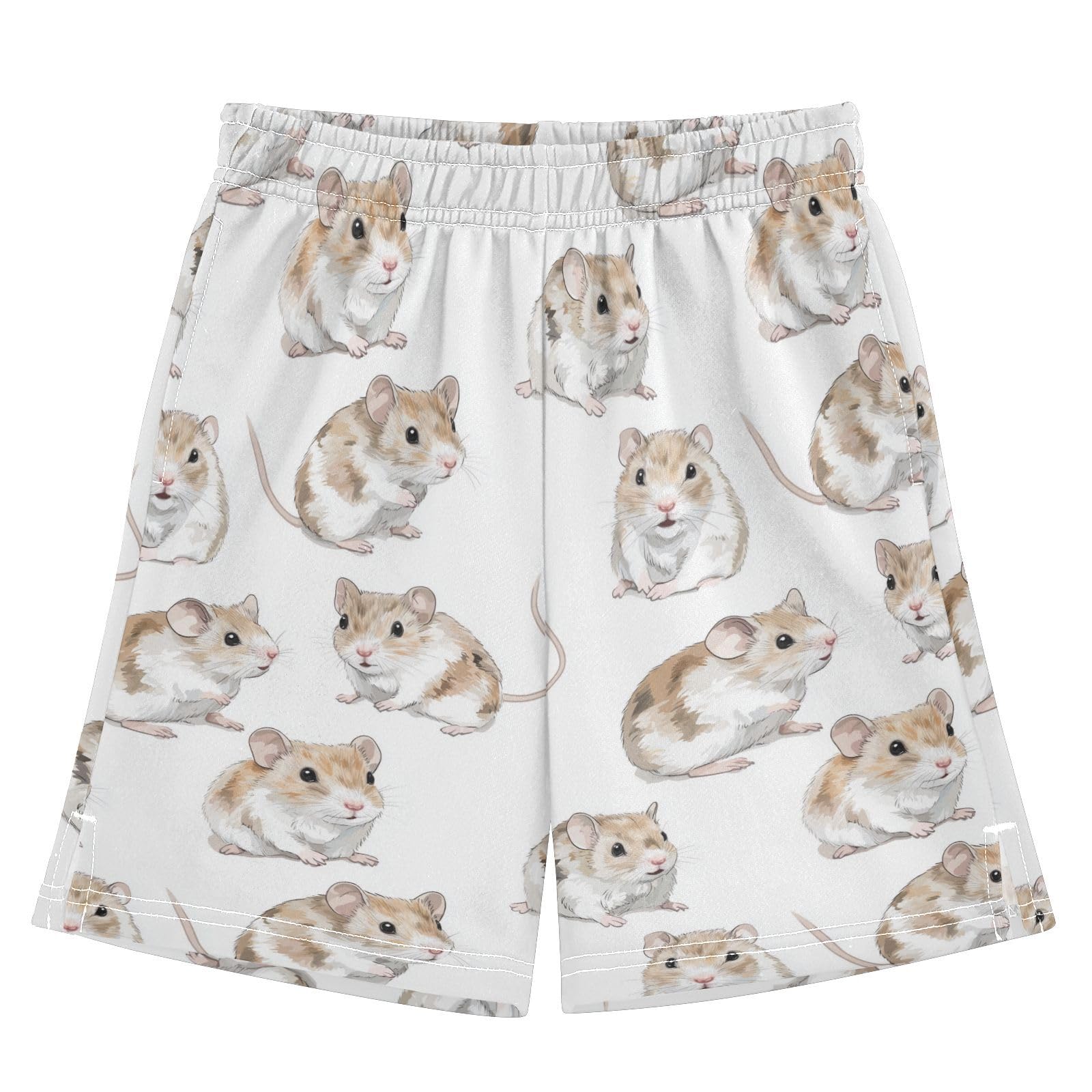 Boys Athletic Shorts Boys with Pockets Running Short Pants M Beauty Hamster Animal