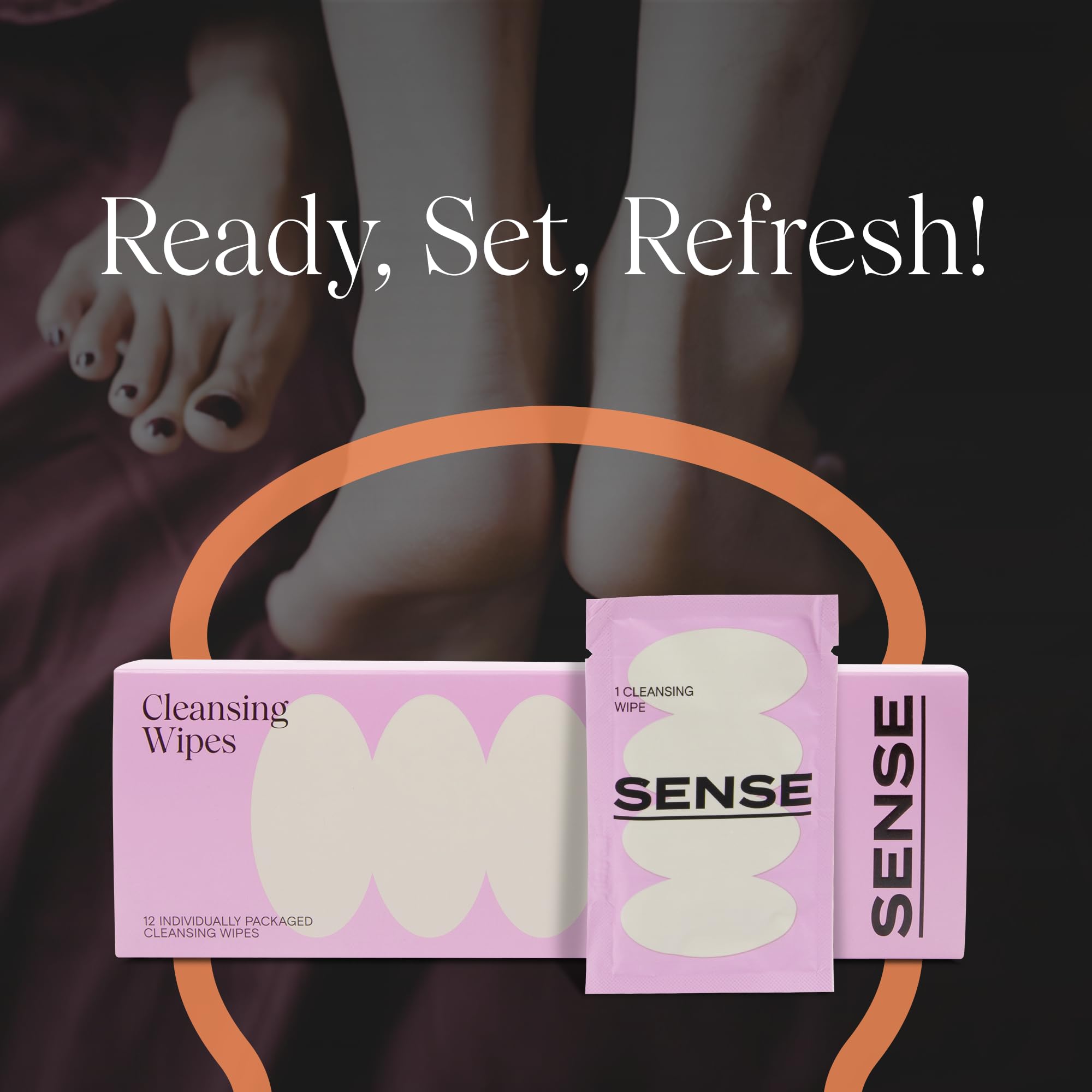 Sense Cleansing Wipes (12 Pack) Individually Wrapped pH Balance Wipes for Women - Made in the USA, Flushable Wipe, On-The-Go Before and After Freshness Intimate Wipe, Feminine Care