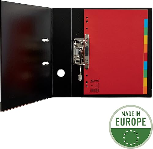 Miniatura 4 de Esselte Divisores A4 1-10, cartón reciclado resistente, rojomulticolor