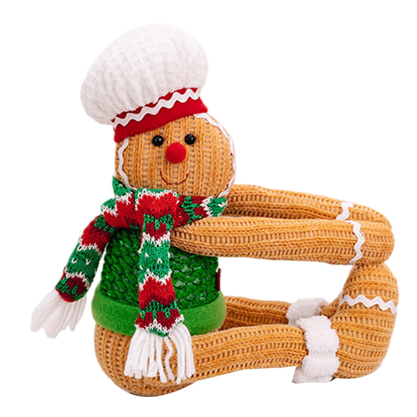 Tsophreniq Knitted Gingerbreads Figurines Dolls Curtain Tiebacks Buckles Christmas Festivals Home Decors Ornament Christmas Decorations
