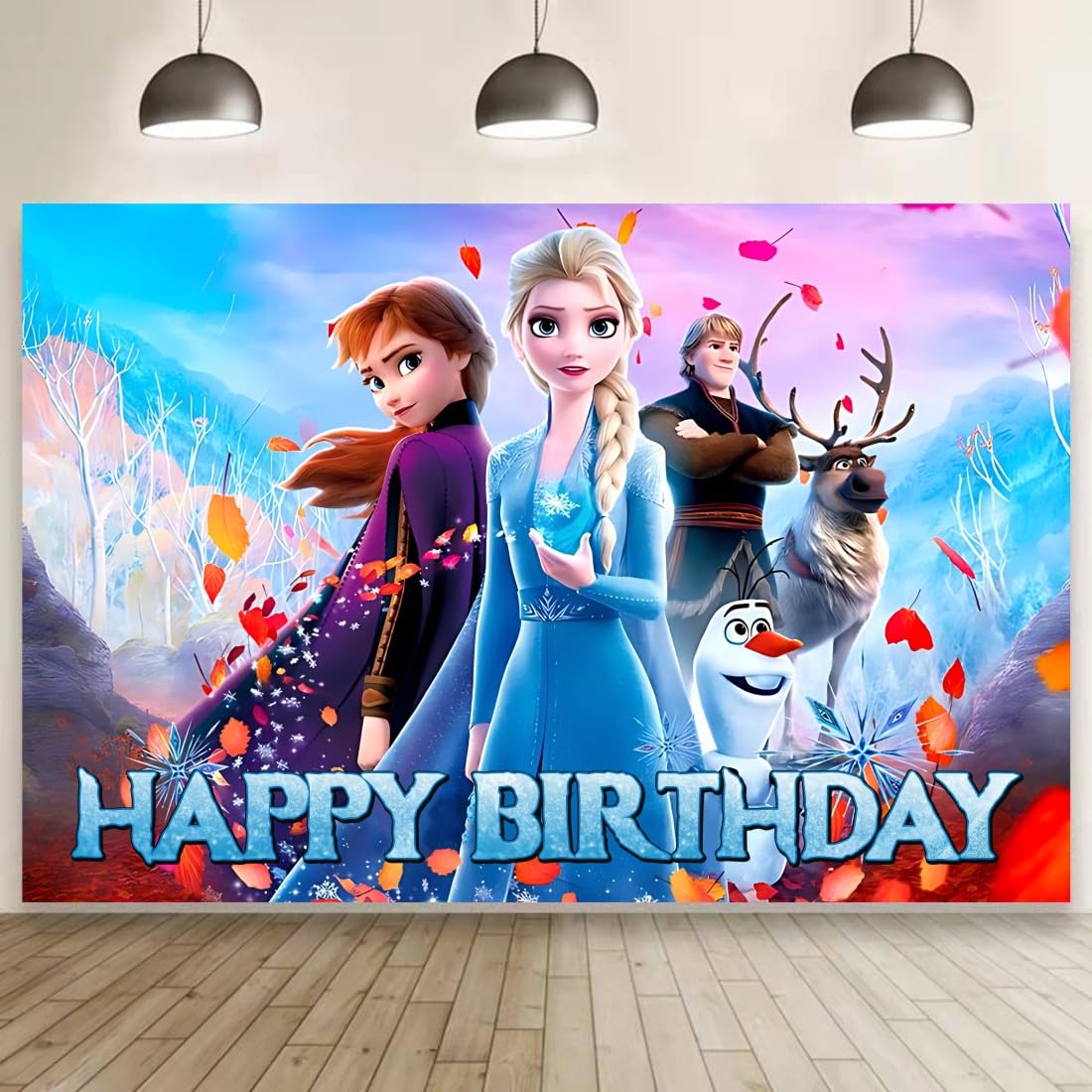 Wall Decor Backdrop for Frozen Birthday Decorations, Frozen Birthday Banner for Kids Party Supplies (5x3ft)