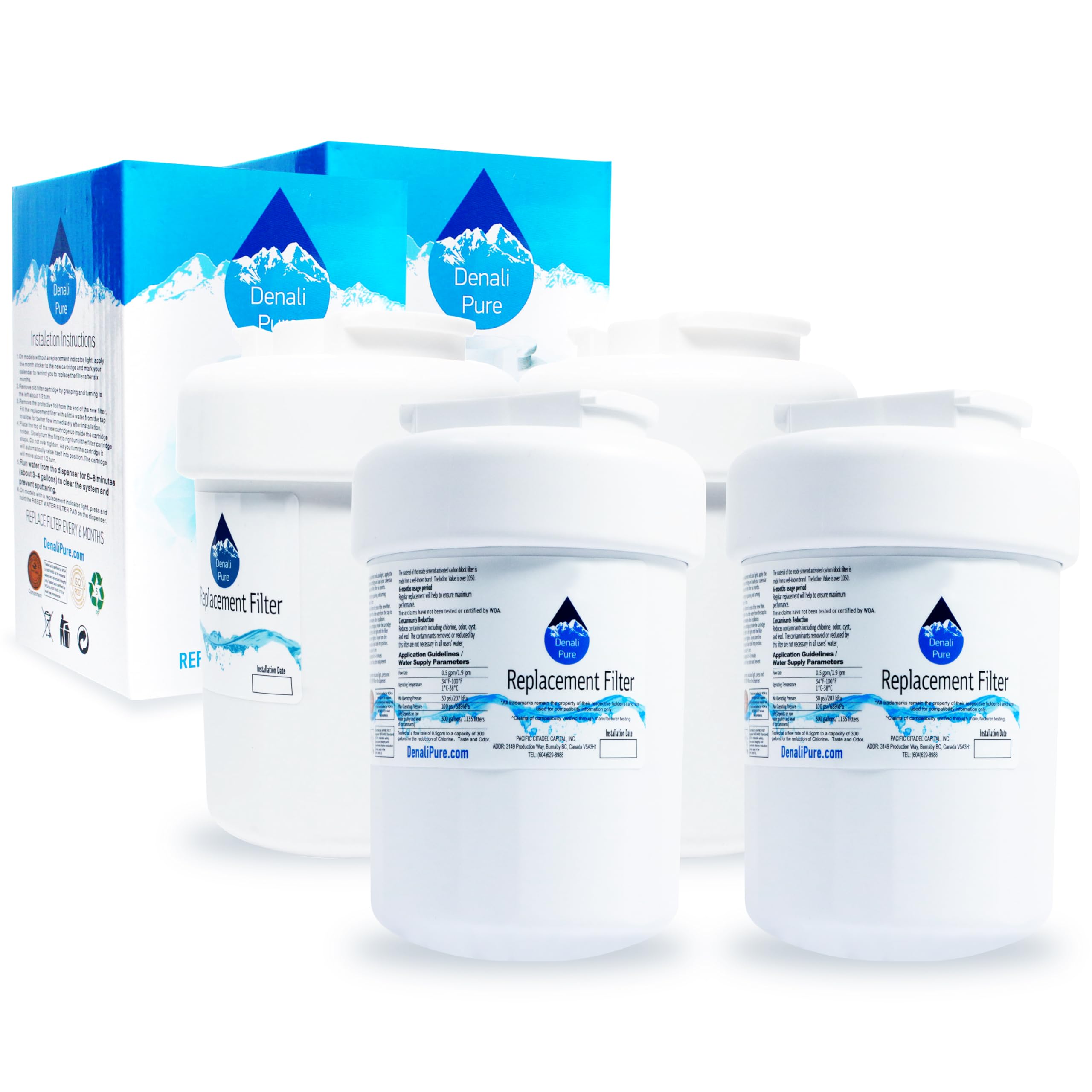 Amazon.com: 4-Pack GSL25XGWASS Refrigerator Water Filter