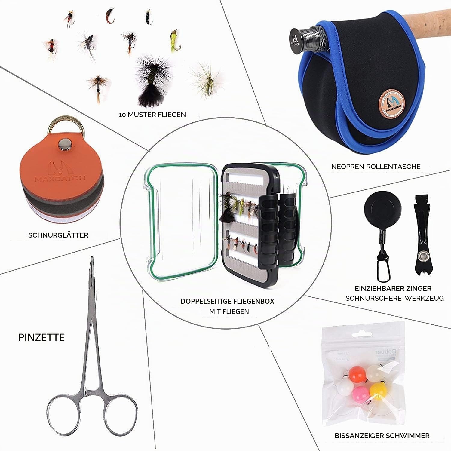 MAXIMUMCATCH Premier Fliegenrute und Avid Rolle Combo komplete 9' Fliegenfischen Outfit mit Angelausrüstung