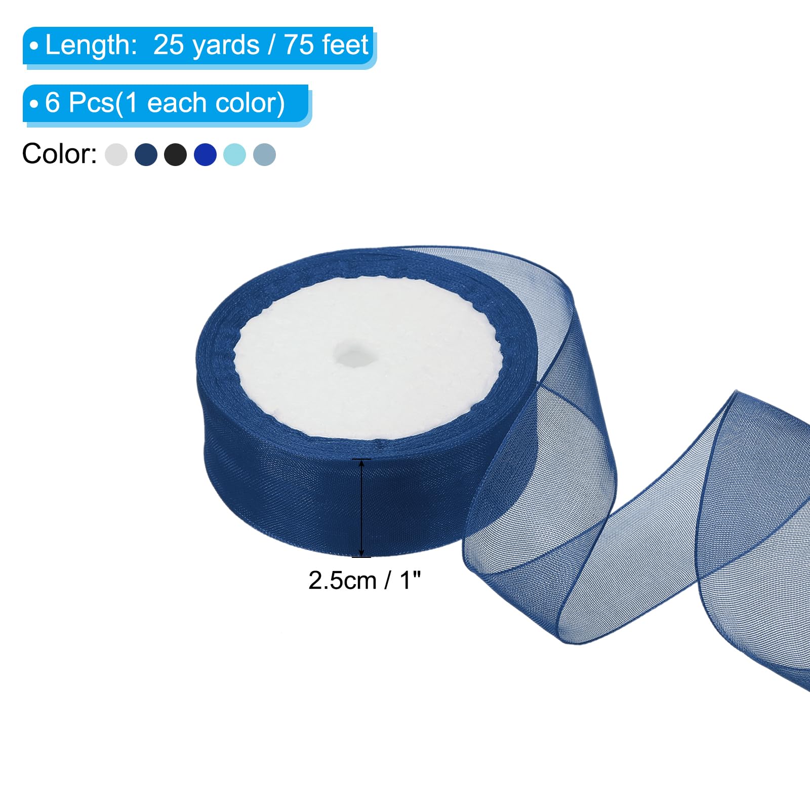 PATIKIL 25 Yd Sheer Organza Ribbon - Image 2