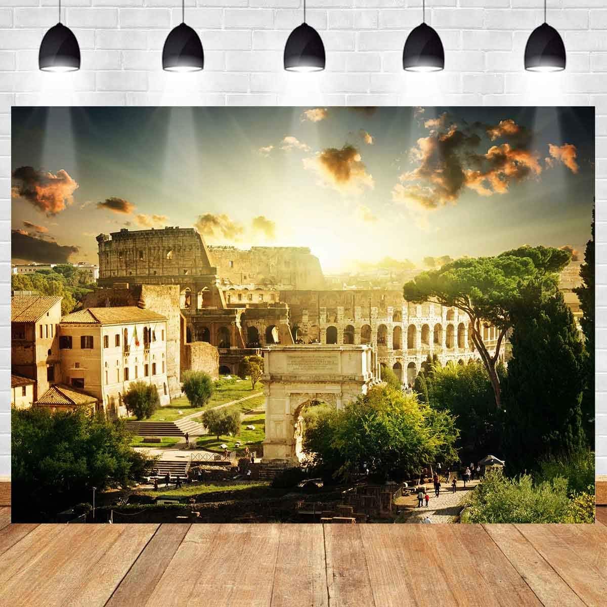 Italian Architecture Backgound for Italian Theme Party MEETSIOY 7x5ft Famous Architectural Italian Theme Background for Photography Italian Party Banner NANMT395