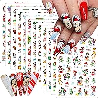 Vista 8 de 4 bonitas calcomanías de uñas de dibujos animados autoadhesivos 3D, suministros de decoración de uñas de Navidad, calcomanías de uñas Kawaii
