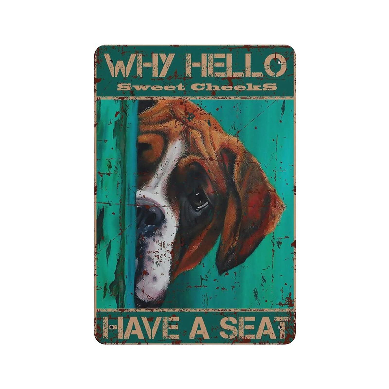 Metal Tin Sign Dog Have A Seat Vintage Tin Poster Metal Sign Wall Decoration Country Kitchen Home Garage Decor 12"x8"
