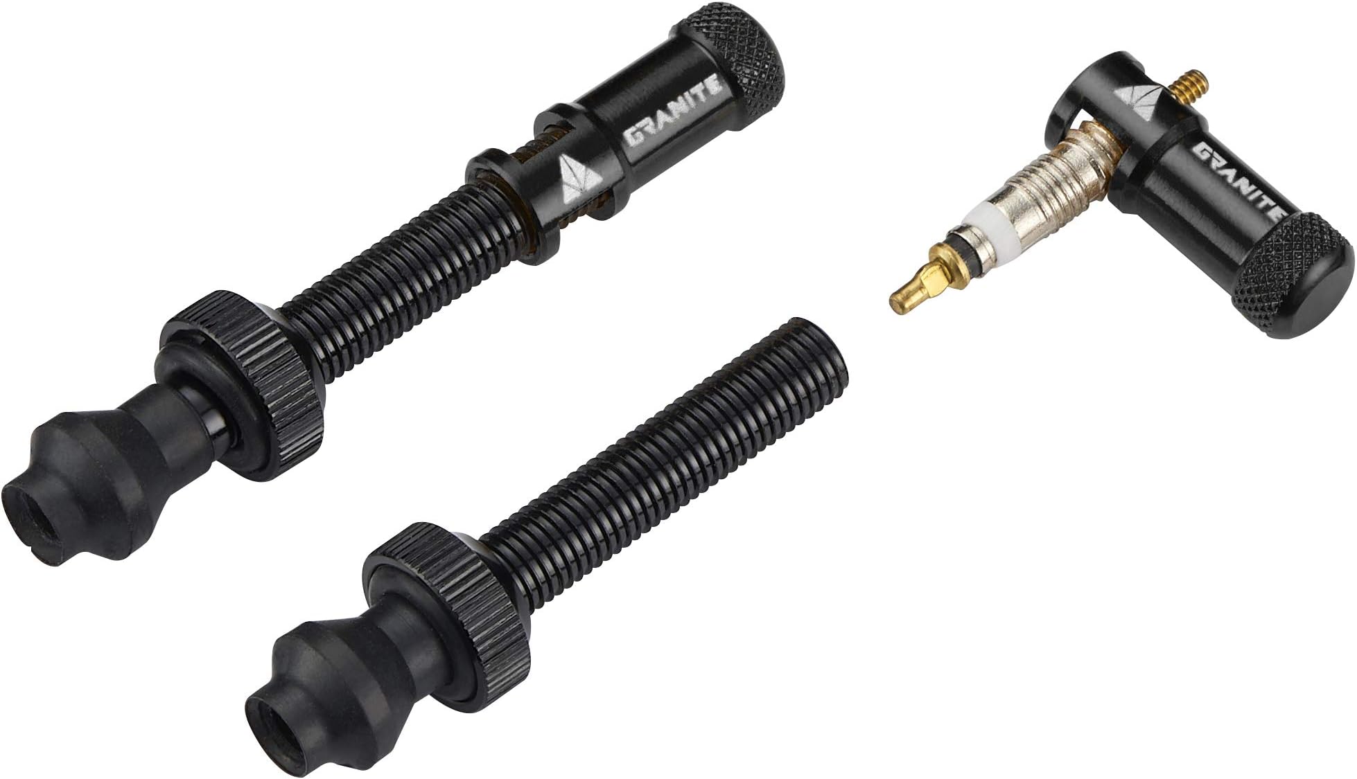 Granite Juicy Nipple Valve Cap and Presta Valve Stem Set, Bike Tire Caps Dust Covers with Valve Core Removing Function, Durable Alloy Tire Valve Cap (Black)