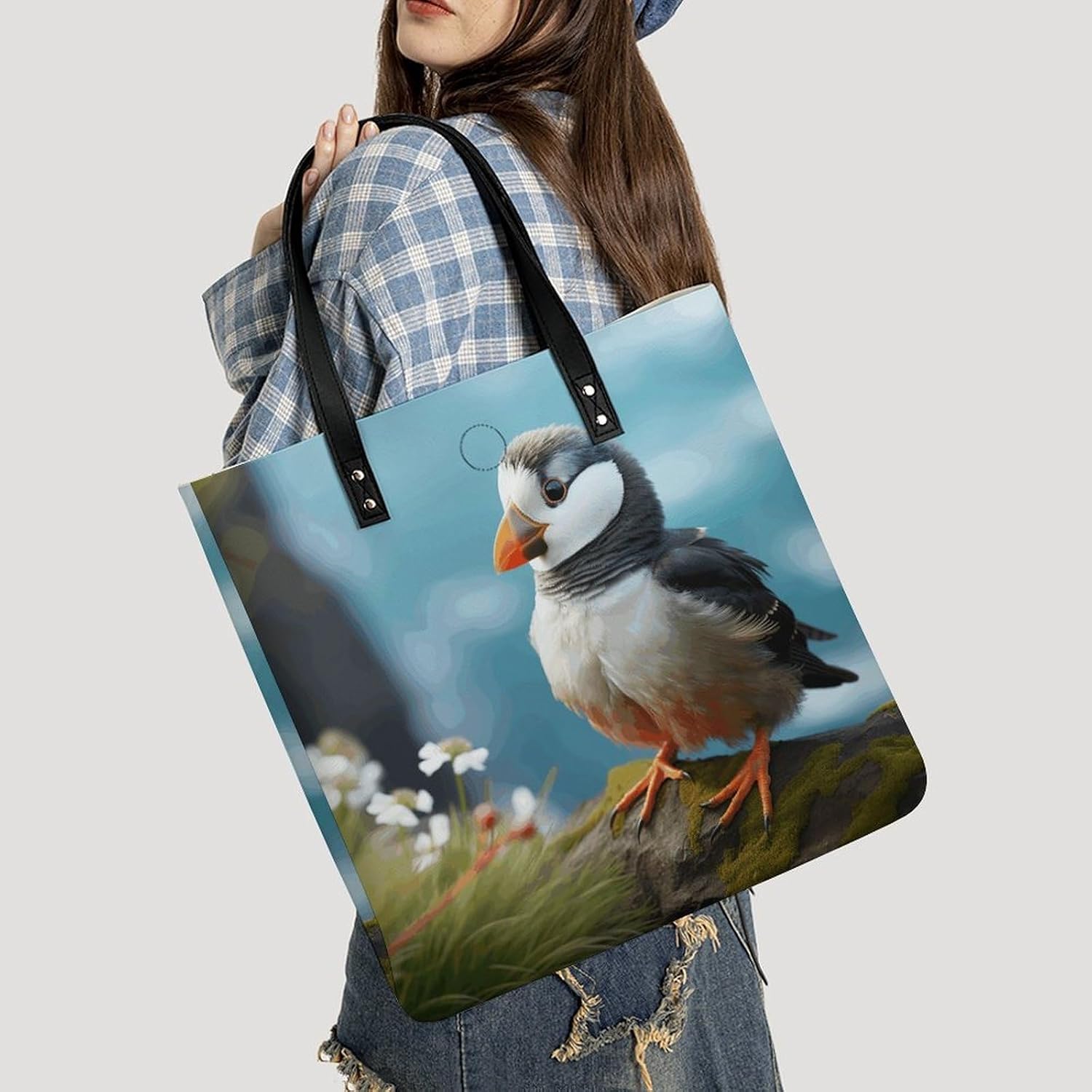 Cute Little Bird Handbags Large Capacity, Tote Bag Stylish Slouchy, Shoulder Bags for Work Beach Travel And Shopping Grocery.