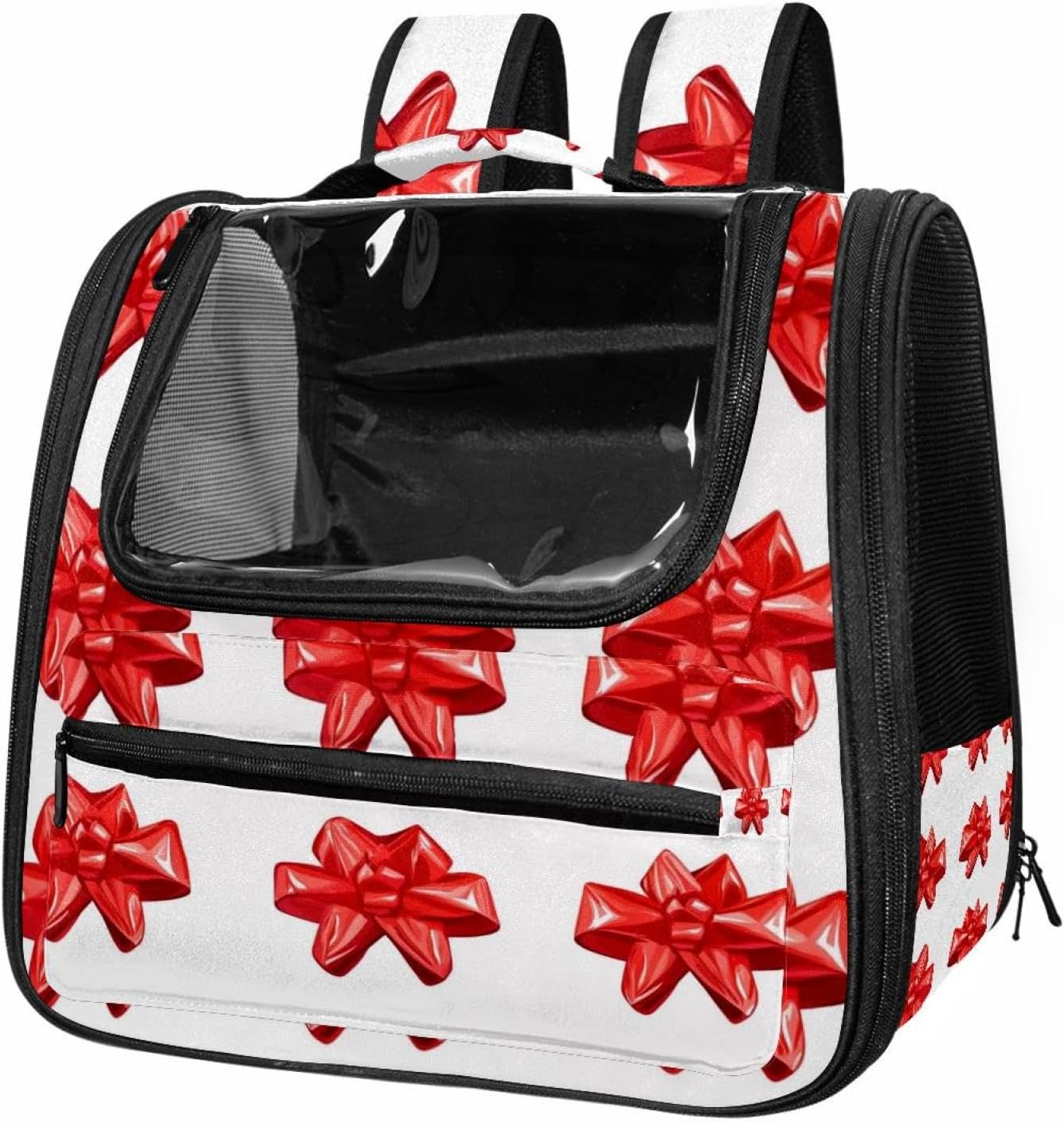 Portable Travel pet Backpack Carrier Hamster Bag Small Dog cat Carrier Breathable Hang Bag, Bees beehives and Flowers