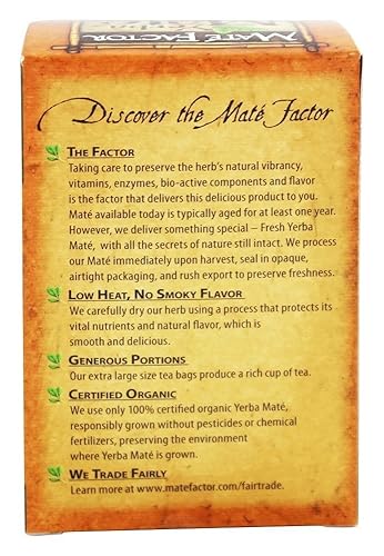 Miniatura 3 de The Mate Factor - Té de hierbas, energizante, orgánico, Chai, 20 bolsas (paquete de 2)