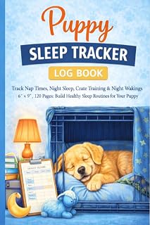 Puppy Sleep Tracker Log Book: Track Nap Times, Night Sleep, Crate Training & Night Wakings | 6" x 9", 120 Pages: Build Healthy Sleep Routines for Your Puppy