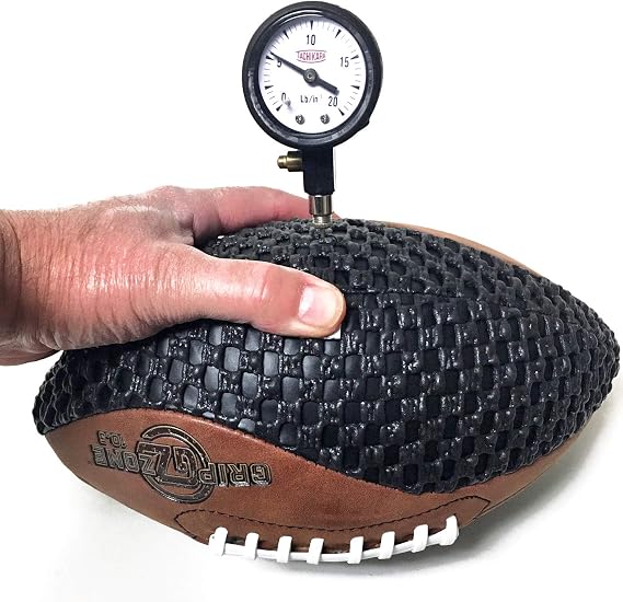 Fun Gripper-Grip Zone 10.5 inch Junior Size Football Composite Leather Football/Black Tacky Soft Mesh Extra Grip Football Training or Recreation Play for Young Adults P.E. Supplier