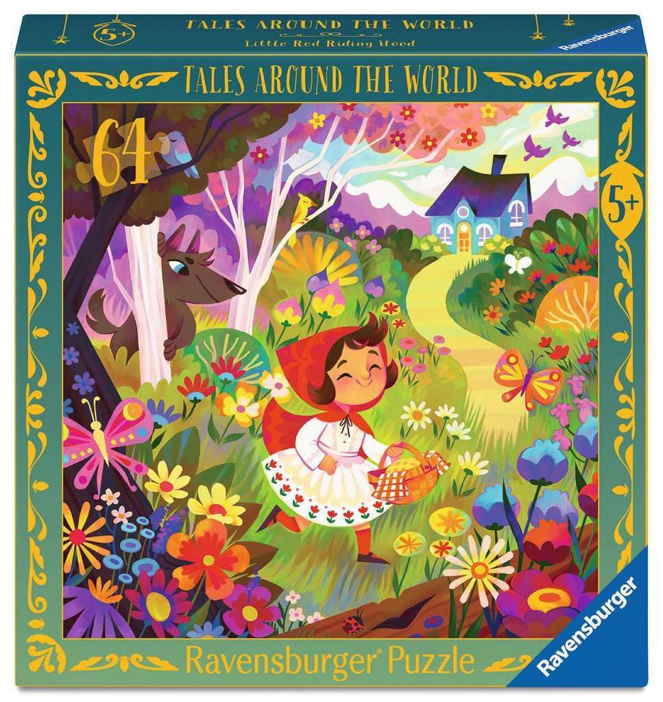 Ravensburger Tales Around The World 64 Piece Jigsaw Puzzle – Little Red Riding Hood | Educational Kids Puzzle with Poster | Fairytale Story Puzzle for Children Age 6+