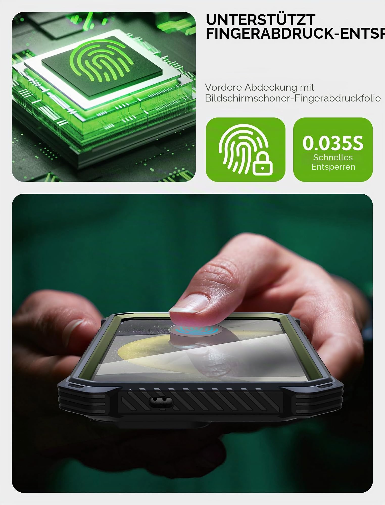 i-Blason Armorbox für Samsung Galaxy S25 Hülle Magsafe mit Kameraschutz Bumper Case 360 Grad Handyhülle Robust Schutzhülle mit Displayschutz und Ständer für Galaxy S25 2025 (Grün)