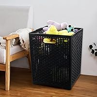 Vista 7 de Cesta de lavandería plegable de plástico de 42 litros, cesta de lavandería de plástico para toallas y ropa húmeda, 2 paquetes