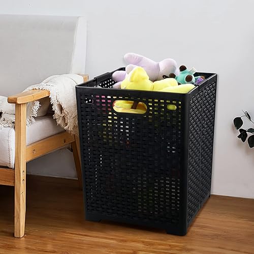 Miniatura 7 de Cesta de lavandería plegable de plástico de 42 litros, cesta de lavandería de plástico para toallas y ropa húmeda, 2 paquetes