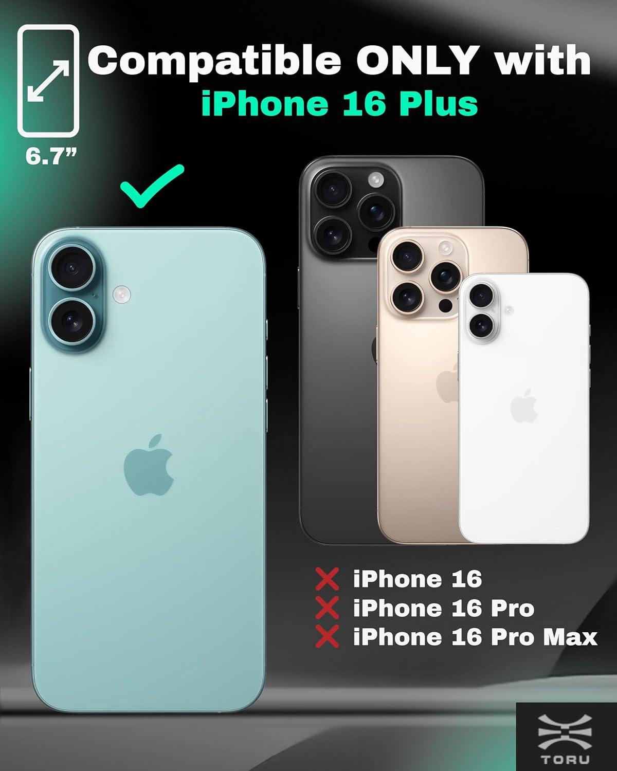 TORU CX Hybrid for iPhone 16 Plus Wallet Case | Dual Layer Slim Protective Hard Cover with Hidden 2-Credit Card Slot Holder - Floral Pattern