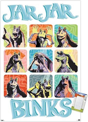 Trends International Star Wars The Phantom Menace - Jar Jar Binks Grid - Póster de pared