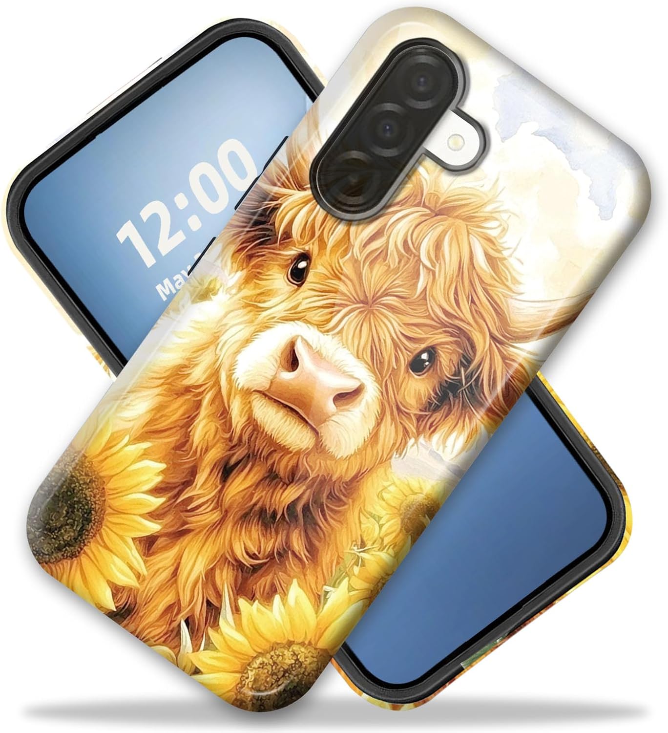 for Samsung A36 Case Hybrid 2-Layer Shockproof Hard Shell| Scratch Resistant Cover| Cute Cow Stylish Protective Men & Women for Galaxy A36 5G Phone Case image 3