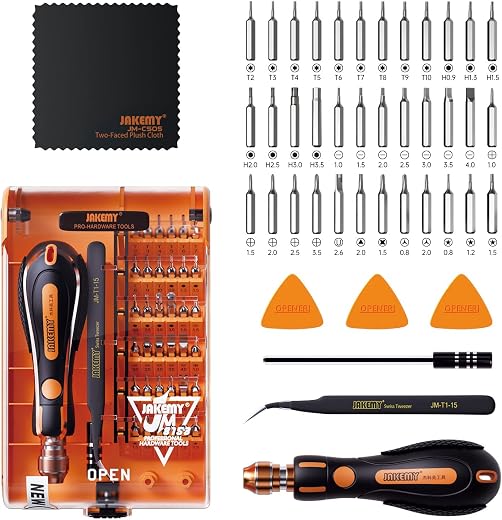 Screwdriver Set Precision Screwdriver Kit JAKEMY 36 Magnetic Driver Bits Repair Tool Kit Opening Tool and Tweezer for iphone Cellphone...