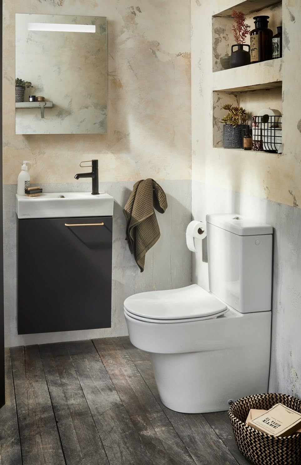 Lavabo céramique 50 cm JACOB DELAFON Trou de robinetterie à droite Nettoyage et entretien faciles ODEON RIVE GAUCHE EGO112-56-00