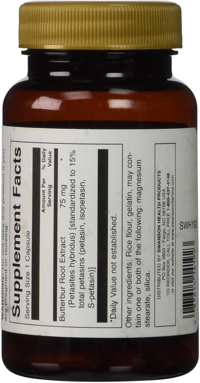 Swanson Butterbur Extract - Standardized 75 mg 60 Caps 3 Pack
