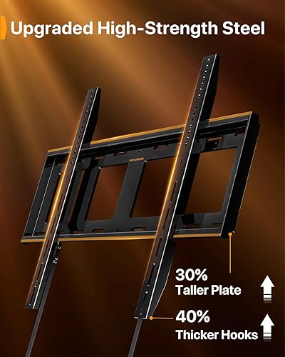 Miniatura 7 de Perlegear Soporte de pared fijo resistente para televisores de 42"-115" de hasta 225 libras, soporte de TV de perfil bajo para pernos de 16", 24",