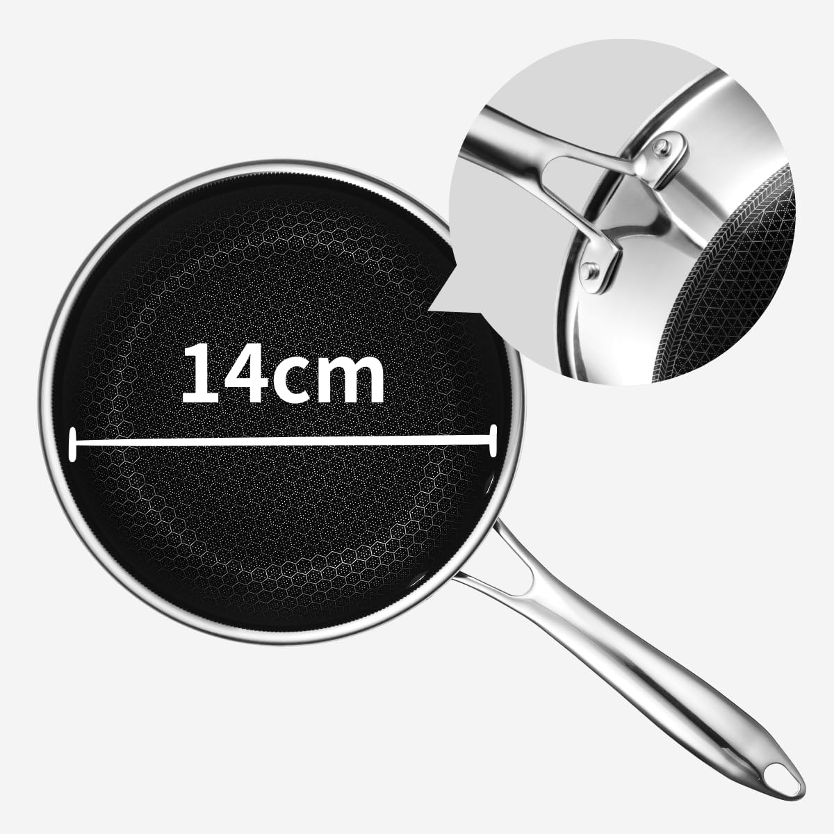 HexClad ハイブリッド ノンスティック 片手鍋 【14cm / 0.95L