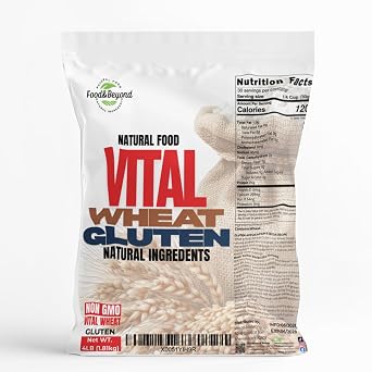 Food & Beyond Vital Wheat Gluten 4 lb | High-Protein Natural Wheat Flour | Premium Quality for Baking, Bread, Pizza Dough & Seitan Recipes