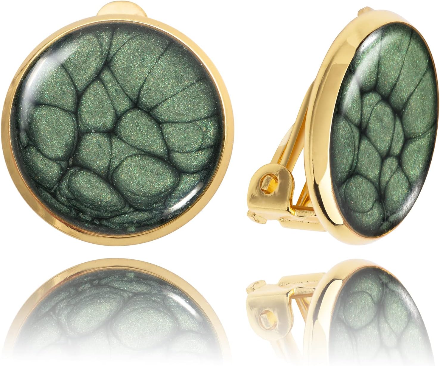 Round Small Clip on Earrings for Women, Elegant Non-Pierced Design