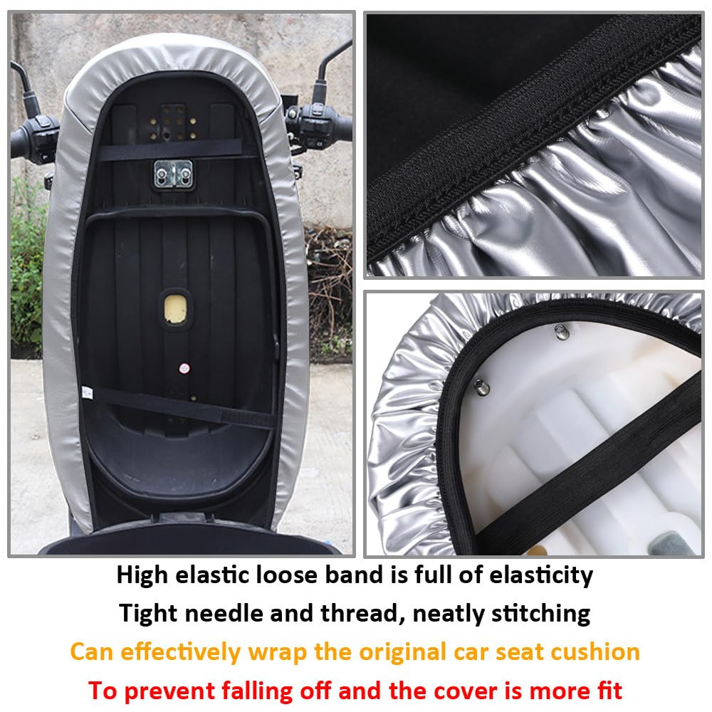 Housse De Selle Moto Universelle Imperméable - Double Face (cuir / Peluche) - Élastique, Anti-dérapante - Pour Scooter, Moto, Protection Soleil Et Pluie