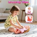 Ensemble de poupée bébé avec poussette, poupée interactive & Accessoires pour les filles.Set de jeux de baby-doll avec poussette, poupée réaliste, chaise haute, vêtements, cadeau de jouets de jeu pour les jeunes filles 3-8 ans