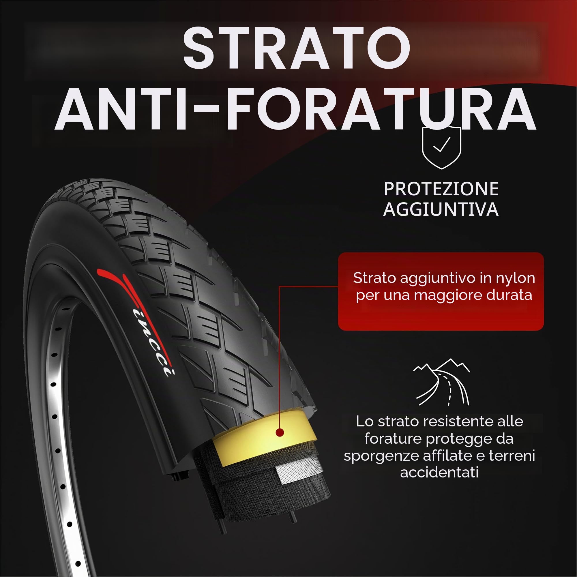 Fincci Copertone Bici 700x35c 37-622 Pieghevole con Protezione Lv3 30TPI | Copertone 37-622 con Protezione Lv3 Nylon Anti-Foratura e Pressione 50-80 PSI per Pneumatici Bici 28 700 x 35c - Set da 2