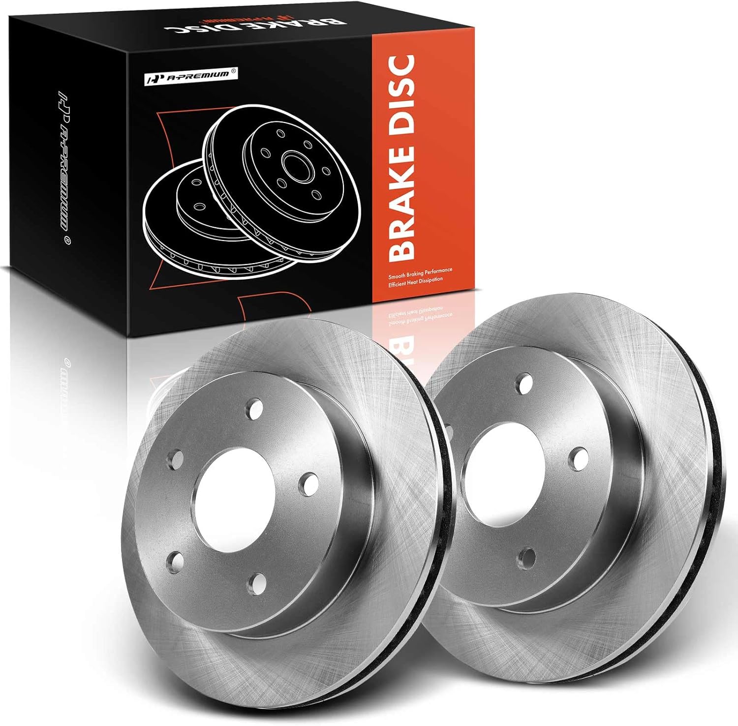 A-Premium 12.11 inch (304mm) Front Vented Disc Brake Rotors Compatible with Select Dodge Models - 1500 2000-2001, RWD, 2-PC Set