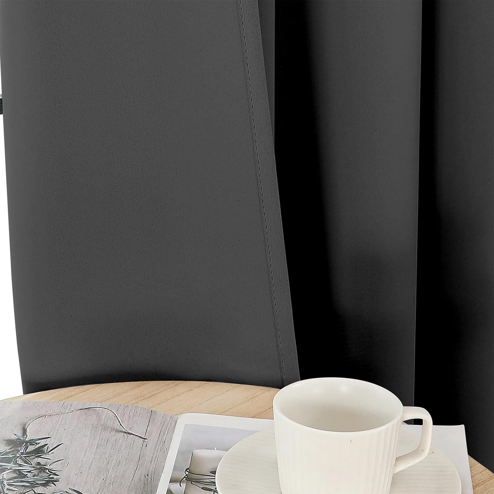 Joydeco Blackout Curtains 63 Inch Length 2 Panels Set, Thermal Insulated Long Curtains& Drapes 2 Burg, Room Darkening Grommet Drapes for Bedroom Living Room Window (Black, W52 x L63 Inch): Grey 52"W x 120"L (Pack of 2)