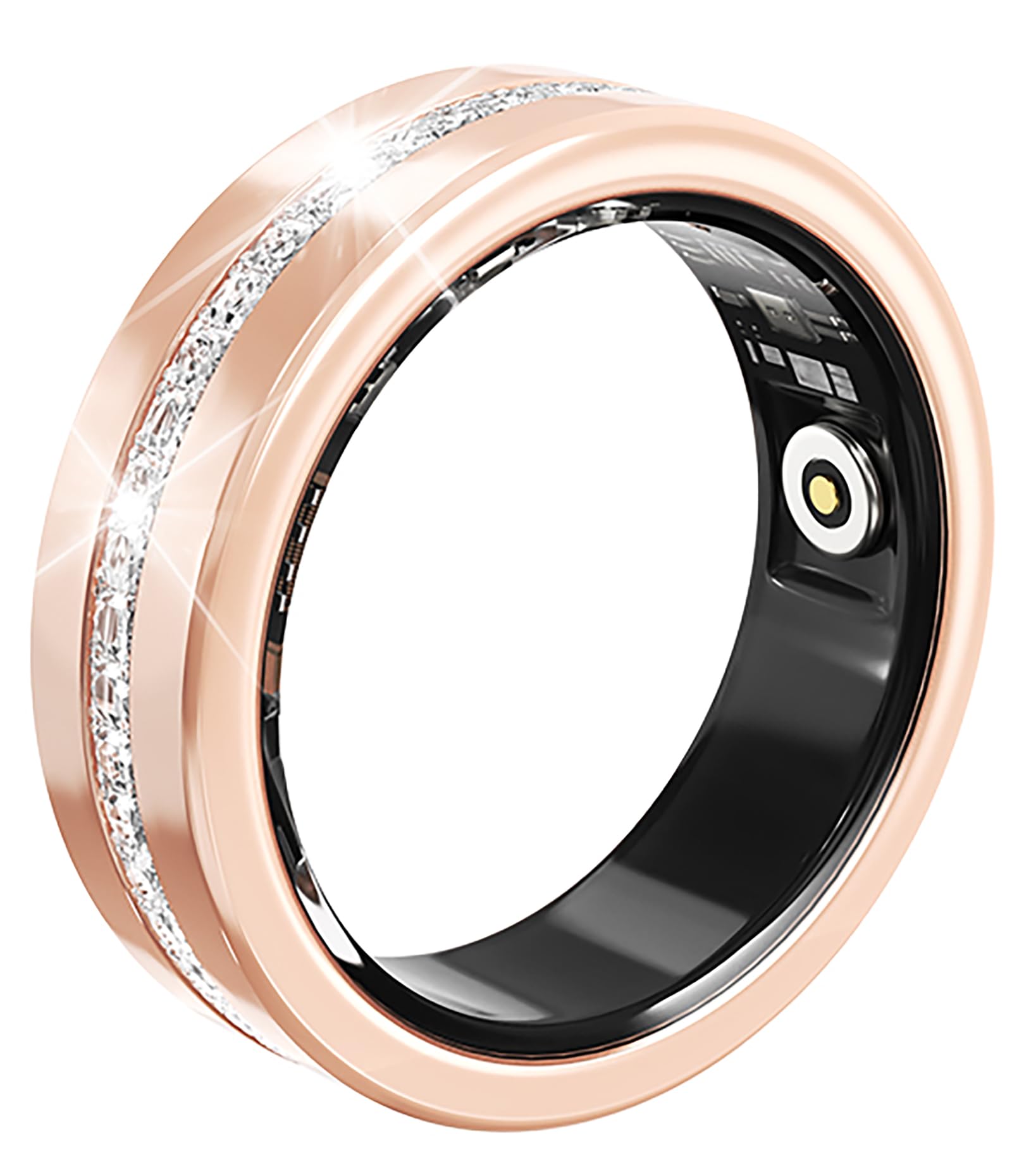 Anillo inteligente de fitness para mujer, anillo de diamante, rastreador de actividad, monitor de frecuencia cardíaca, rastreador de sueño, anillos inteligentes, podómetro, contador de pasos, contador