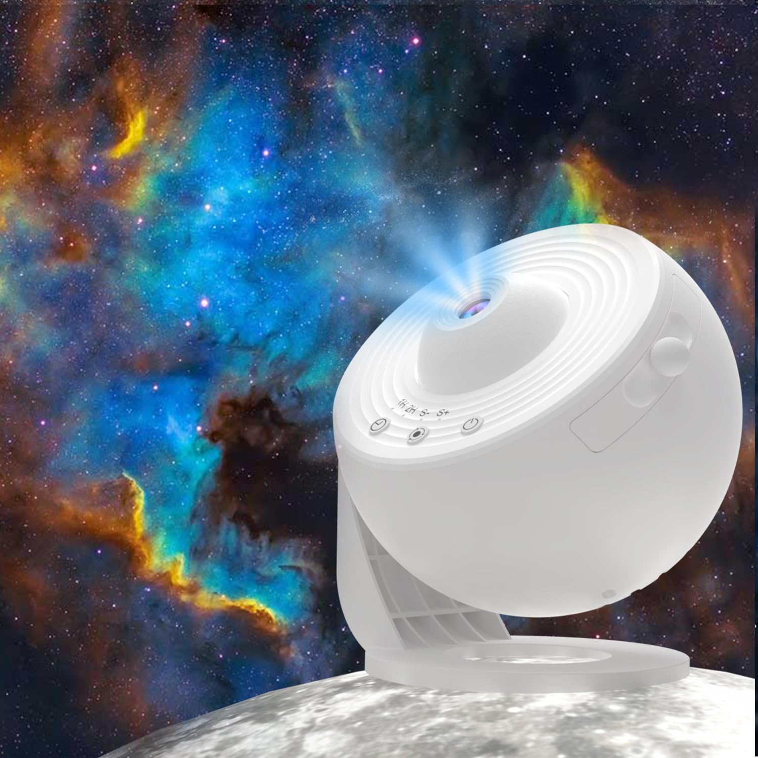 Star Projector, Elec3 Newly Planetarium Projector for Bedroom Ultra Clear Galaxy Night Light with 4K Replaceable 12 Galaxy Discs 360 Degree Rotation Real Sky Light Birthday Valentines Gift- White
