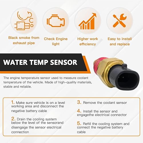 Miniatura 4 de Sensor de temperatura de refrigeración por agua del motor de repuesto para 1999-2010 G*MC Sierra 1500 1992-2000 Yukon 1985-2005 Buick Lesabre