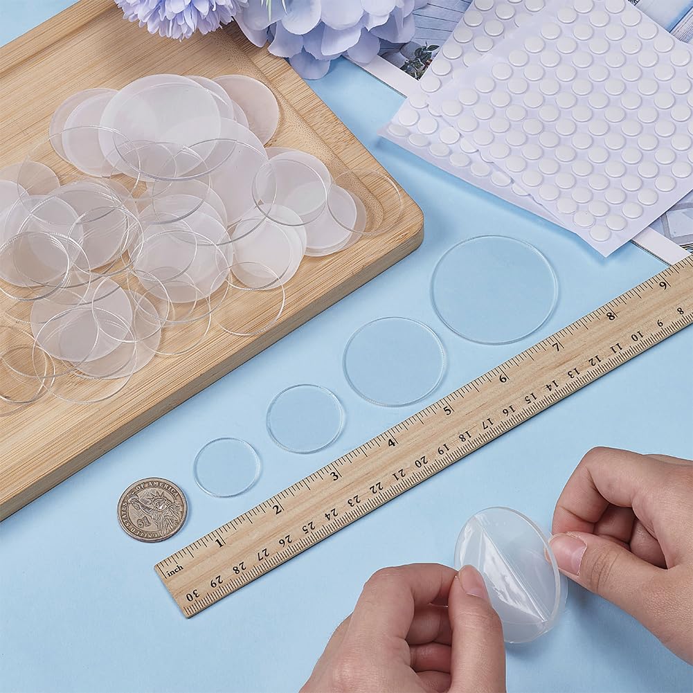 FINGERINSPIRE 30 bases transparentes en miniatura de 25 x 50 mm, figuras de acción acrílicas ovaladas, bases de 2 mm de grosor, espacios en blanco, base ovalada, de acrílico, para miniaturas, juegos
