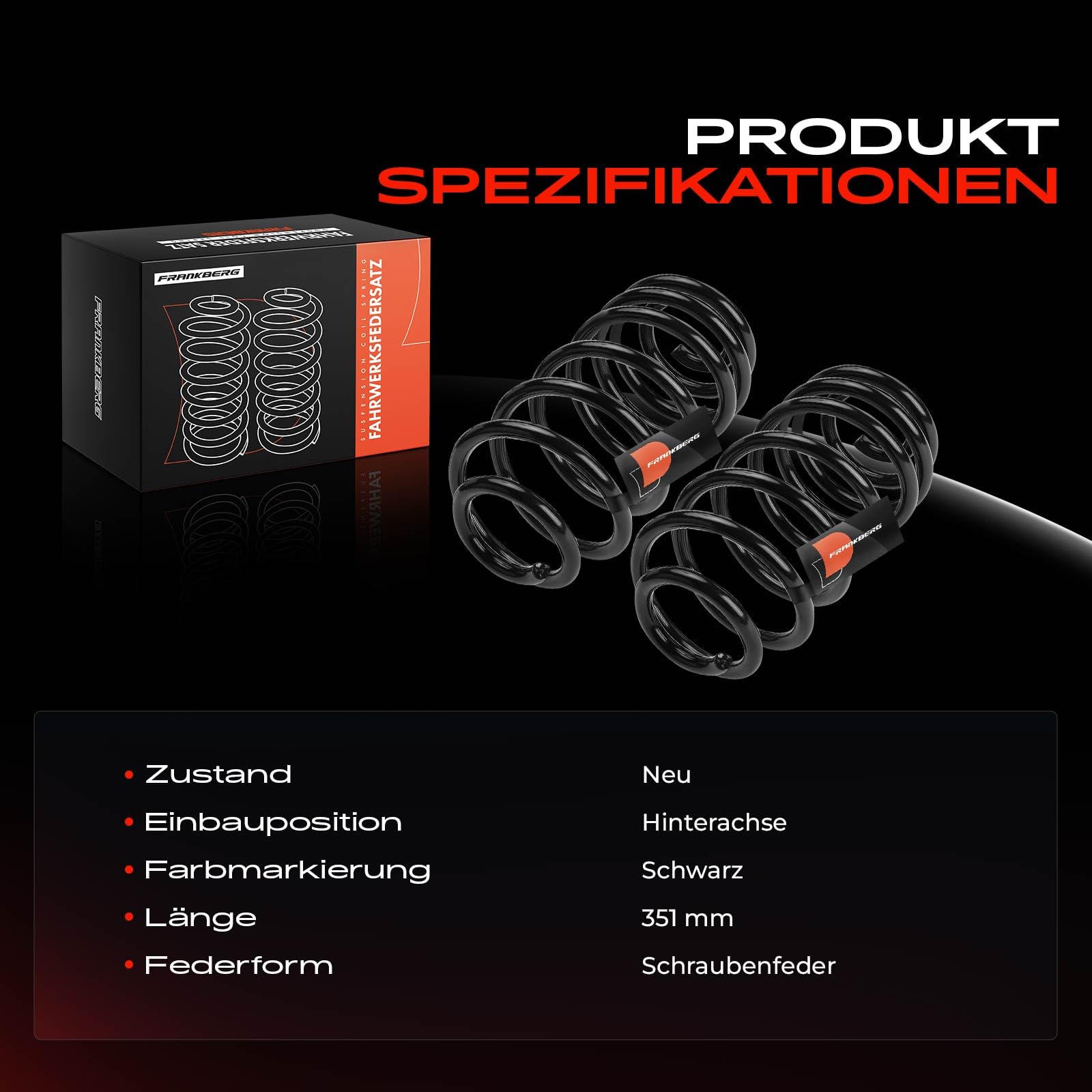 Frankberg Sprężyny; sprężyny podwozia; łożysko sprężynowe; amortyzator; sprężyna; sprężyna; odbojnik; sprężyna spiralna; zestaw sprężyn; sprężyny sprężynowe; replace sprężyny śrubowe#