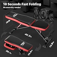 Vista 5 de FLYBIRD Strength Training Bench for Home Gym, Adjustable Weight Bench can be Folded for Storage/Vertical Storage, Space-Saving Workout Bench