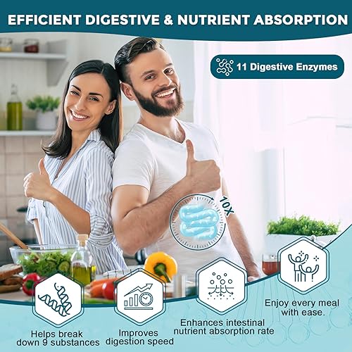 Miniatura 4 de Probióticos para mujeres y hombres, salud digestiva con 120 mil millones de UFC, prebióticos y probióticos para mujeres y hombres, enzimas