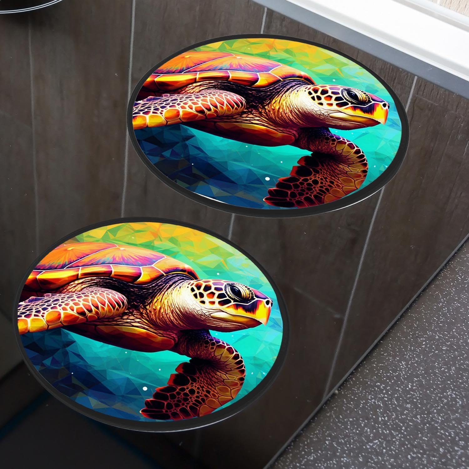 Sea Turtle Colorful Set of 4 Stove Burner Covers - Premium Round Electric Stove Range Protectors,8 IN & 10 IN