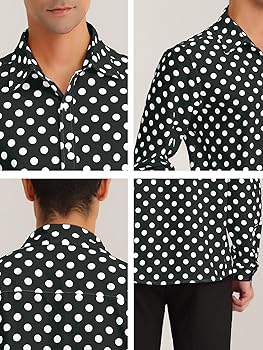 Amazon.com: Lars Amadeus Men's Polka Dots Print Dress Shirt Button