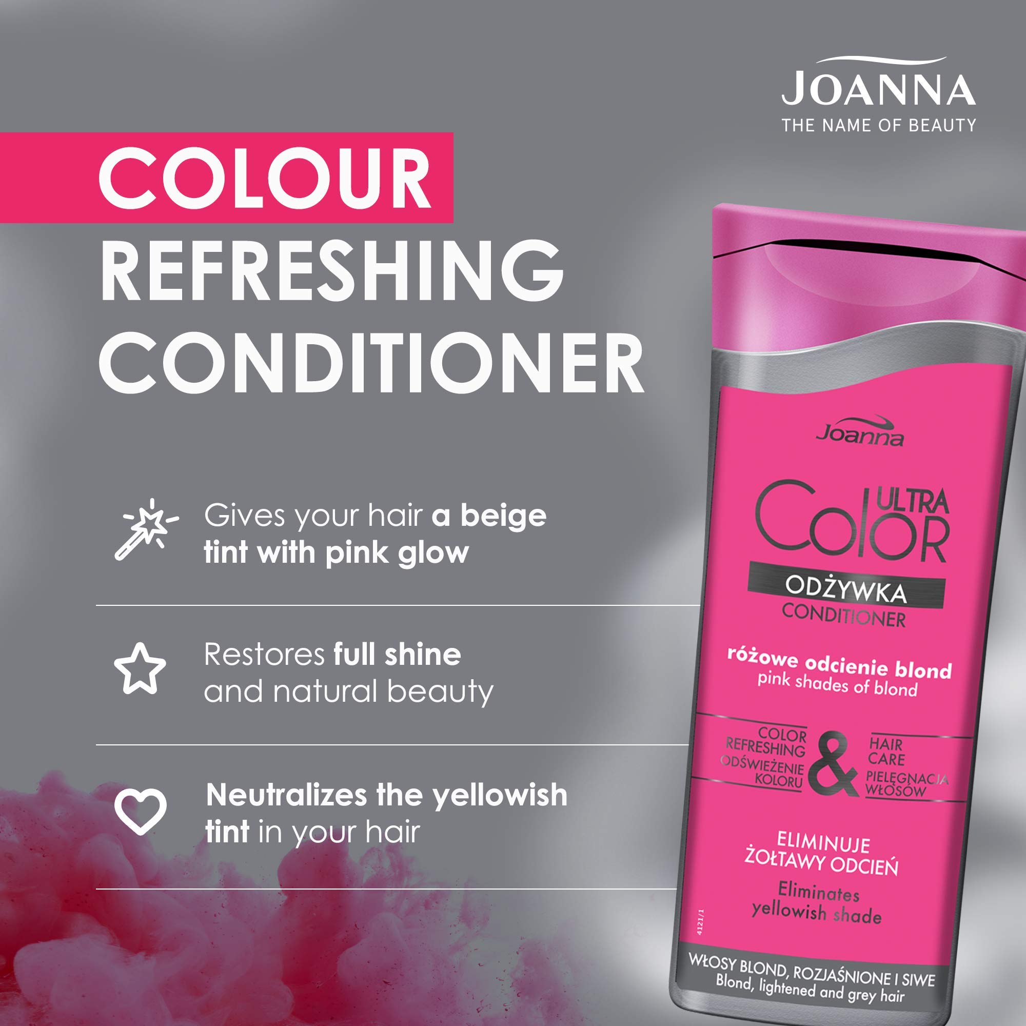 Joanna Ultra Color, Conditioner For Pink Shades Of Blond, Colour Refreshing & Hair Care, Moisturising Ingredients - Image 4