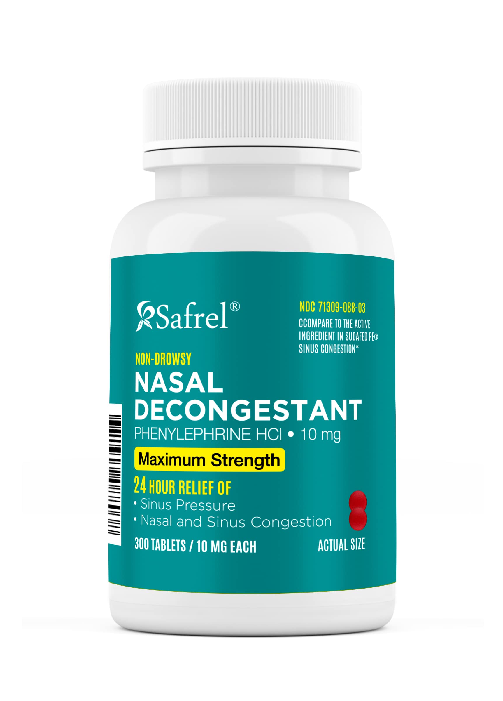 Buy Safrel Nasal Decongestant PE 300 Counts Phenylephrine HCl 10 mg