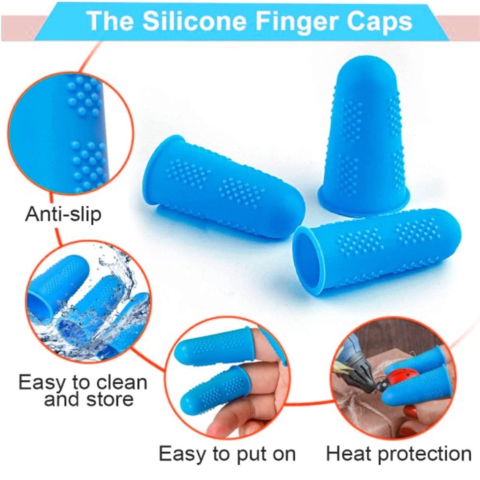 Doigtiers Silicone HJZHII - 15 Pièces, Protection Contre Brûlures Pour Colle Chaude, Cire, Résine