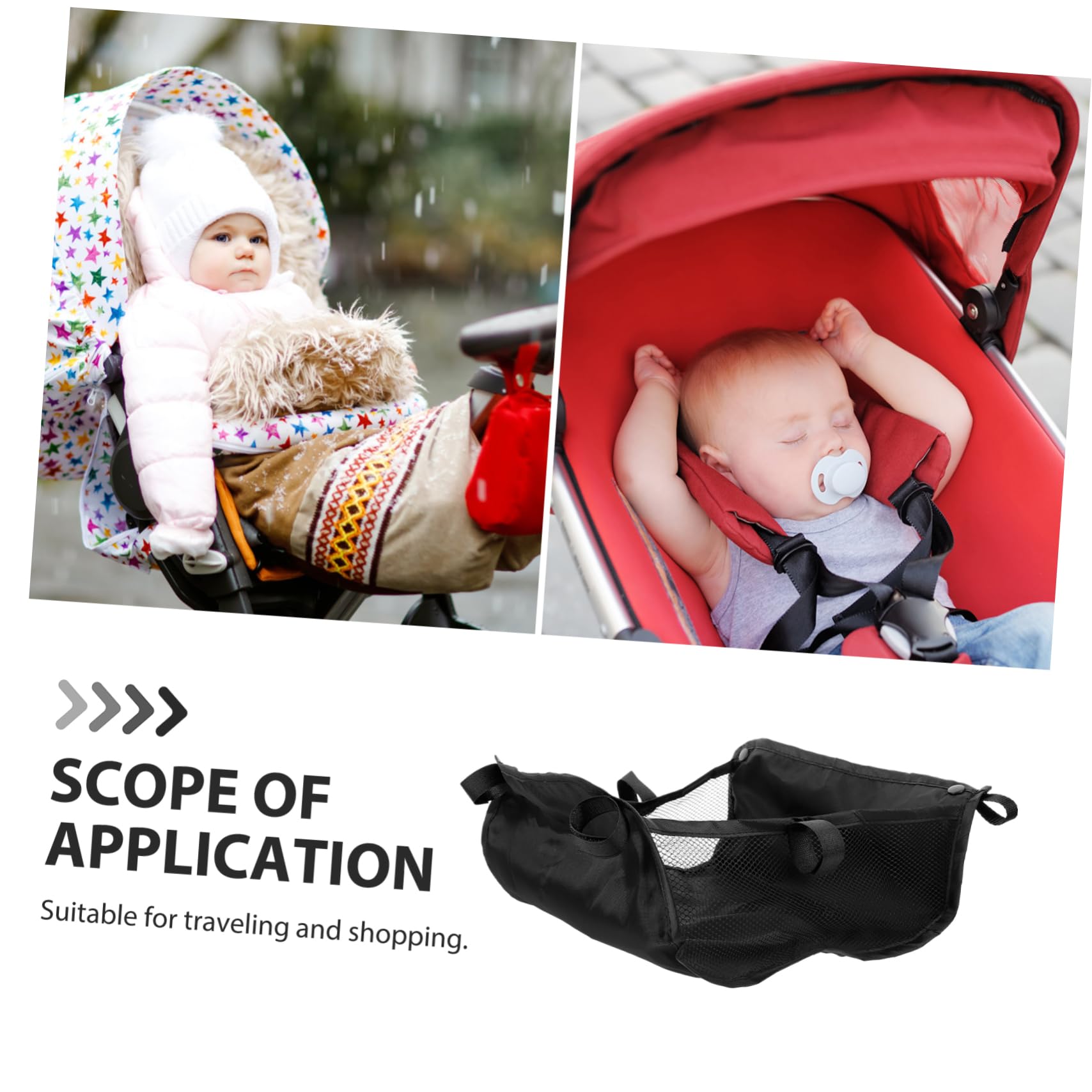 BESPORTBLE 3 Piezas Cesta para Carrito de Bolsa Organizadora Inferior para Cochecito Cesta de Almacenamiento Espaciosa y para Accesorios