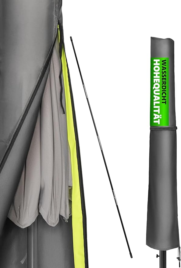 Menz Sonnenschirm Schutzhülle für 2 bis 4 m – 420D Oxford-Stoff Sonnenschirmhülle, Wasserdicht, UV-beständig, Winddicht, Abdeckung für Garten, Anthrazit